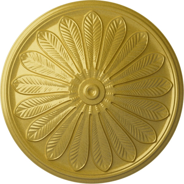 Ekena Millwork Brontes Ceiling Medallion (Fits Canopies up to 3 5/8"), Hand-Painted Rich Gold, 25 1/2"OD x 5 1/2"P CM25BRRGS - main